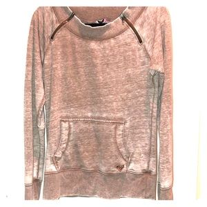 ROXY Distressed Burnout Off Shoulder Sweater